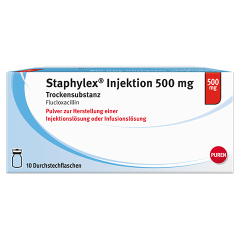 STAPHYLEX Injektion 500 mg Plv.z.H.e.Inj.-/Inf.-L. 10 Stck N3