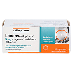 LAXANS-ratiopharm 5 mg magensaftres.Tabletten 100 Stck N3 - Vorderseite