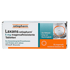 LAXANS-ratiopharm 5 mg magensaftres.Tabletten 30 Stck N2 - Vorderseite