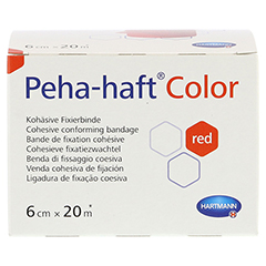 PEHA-HAFT Color Fixierbinde 6 cmx20 m rot 1 Stück - Vorderseite