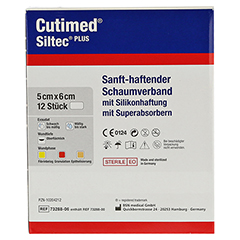 CUTIMED Siltec Plus Schaumverb.5x6 cm haftend 12 Stück - Rückseite