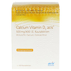 Calcium Vitamin D3 acis 500mg/400 I.E. 100 Stück - Vorderseite