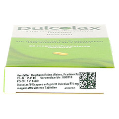 Dulcolax Dragees 5mg 20 Stck - Unterseite