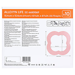 ALLEVYN Life 15,4x15,4 cm Silikonschaumverband 10 Stück - Rückseite