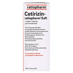 Cetirizin-ratiopharm 150 Milliliter N2 - Linke Seite