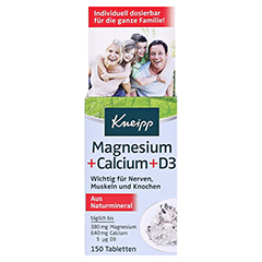 Kneipp Magnesium + Calcium + D3 Tabletten 150 Stück - Vorderseite