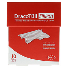 DRACOTLL Sil.5x5 cm silikonbes.Wundkont.Aufl. 10 Stck - Vorderseite