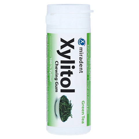 MIRADENT Xylitol Chewing Gum grner Tee 30 Stck