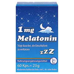 MELATONIN 1 mg Kapseln 60 Stck - Vorderseite