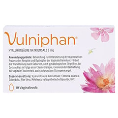 Vulniphan Vaginalovula 10 Stück - Rückseite