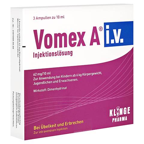 VOMEX A i.v. Injektionslösung 62 mg/10 ml Amp. 3x10 Milliliter N1
