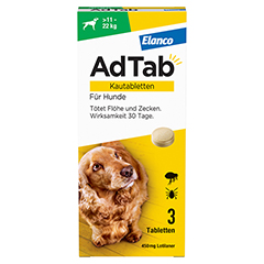 ADTAB 450 mg Kautabletten fr Hunde >11-22 kg 3 Stck