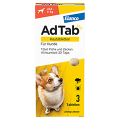 ADTAB 225 mg Kautabletten fr Hunde >5,5-11 kg 3 Stck