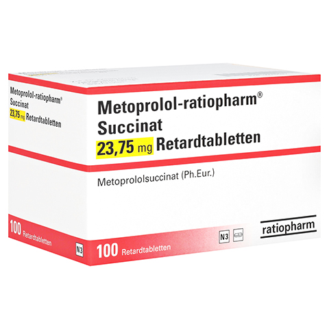 Metoprolol-ratiopharm Succinat 23,75mg 100 Stck N3