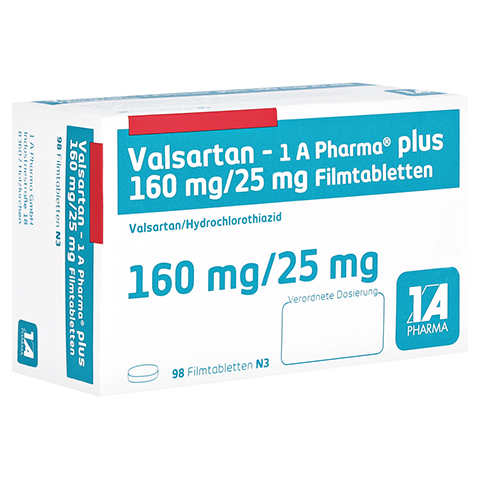 Valsartan-1A Pharma plus 160mg/25mg 98 Stck N3