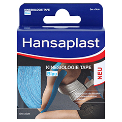 HANSAPLAST Sport Kinesiologie Tape 5 cmx5 m blau 1 Stck - Vorderseite
