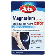 Abtei Magnesium Stark für die Nacht Depot Tabletten 30 Stück - Vorderseite