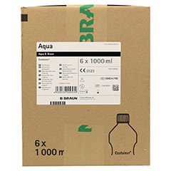 AQUA B. Braun Spllsung Kunststoff Flasche 6x1000 Milliliter - Vorderseite