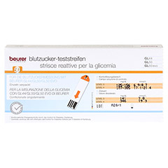 BEURER GL44/GL50 Blutzucker-Teststreifen Folie 50 Stück - Rückseite