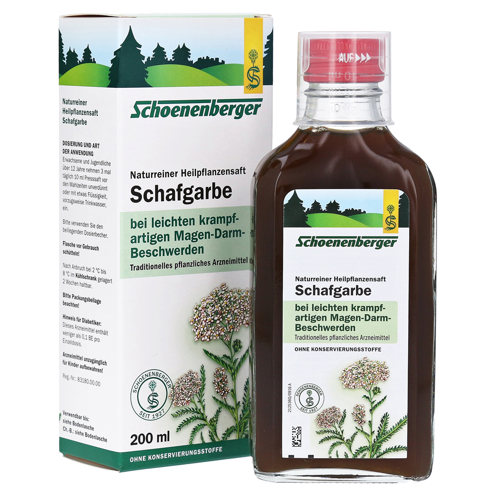 Schafgarbe naturreiner Heilpflanzensaft Schoenenberger Saft 200 Milliliter