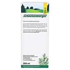 SALBEI SAFT Schoenenberger Heilpflanzensfte 200 Milliliter - Rckseite