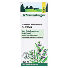 SALBEI SAFT Schoenenberger Heilpflanzensfte 200 Milliliter - Vorderseite