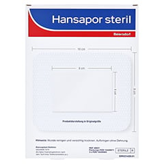 HANSAPOR steril Wundverband 8x10 cm 3 Stück - Rückseite