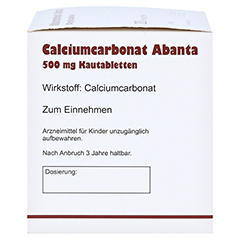 Calciumcarbonat Abanta 500mg 200 Stck - Linke Seite
