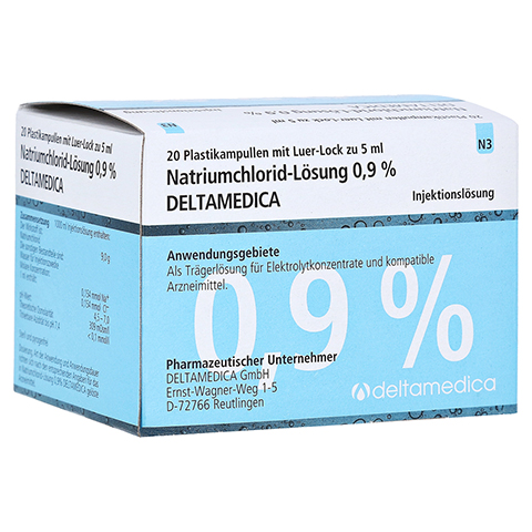 NATRIUMCHLORID-Lsung 0,9% Deltamedica Luer-Lo Pl. 20x5 Milliliter N3
