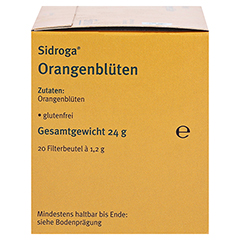 SIDROGA Orangenblütentee Filterbeutel 20x1.2 Gramm - Rechte Seite