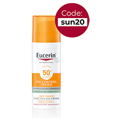 EUCERIN Sun Oil Control tinted Creme LSF 50+ hell 50 Milliliter