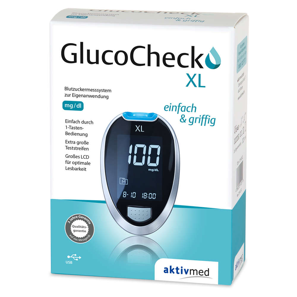 GLUCOCHECK XL Blutzuckermessgerät Set mg/dl 1 Stück