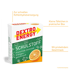 DEXTRO ENERGY Schulstoff Orange Tfelchen 50 Gramm - Info 1