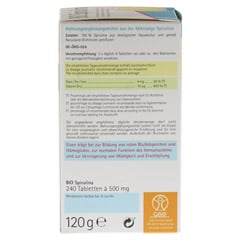 Spirulina 500 mg Bio Naturland Tabletten 240 Stück - Linke Seite