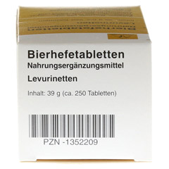 Bierhefe Tabletten Levurinetten 250 Stck - Unterseite