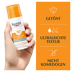 EUCERIN Sun Oil Control tinted Creme LSF 50+ hell 50 Milliliter - Info 2