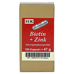 BIOTIN+ZINK Kapseln 100 Stück - Vorderseite