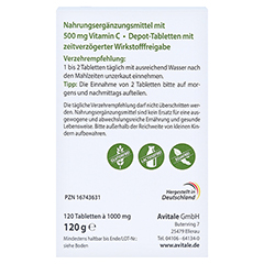 VITAMIN C 500 mg Depot Tabletten 120 Stck - Rckseite