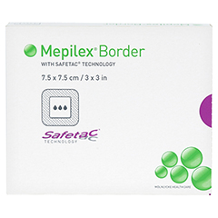 MEPILEX Border Schaumverband 7,5x7,5 cm 5 Stück - Vorderseite