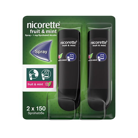 NICORETTE Fruit & Mint Spray 1 mg/Sprhsto NFC 2 Stck