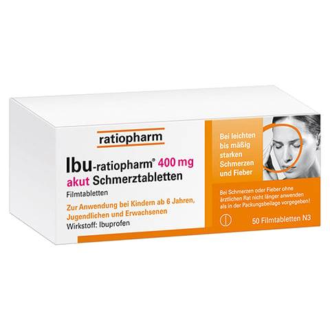 Ibu-ratiopharm® 400 mg akut Schmerztabletten 50 Stück N3