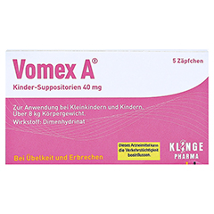 Vomex A Kinder 40mg 5 Stück - Vorderseite