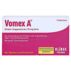Vomex A Kinder 70mg forte 5 Stck - Vorderseite