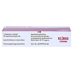 Vomex A Kinder 70mg forte 5 Stck - Oberseite