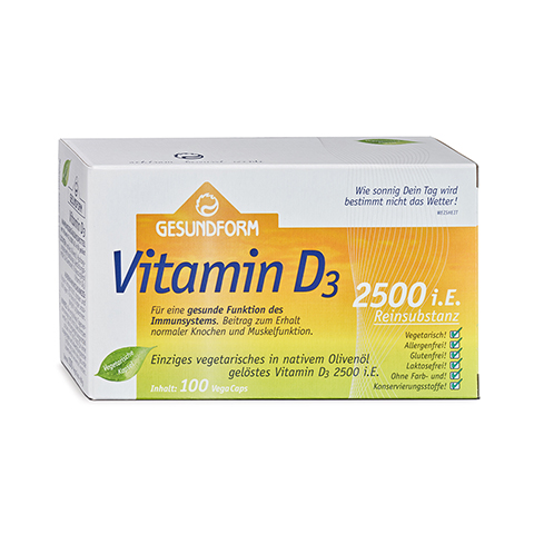 GESUNDFORM Vitamin D3 2.500 I.E. Vega-Caps 100 Stck