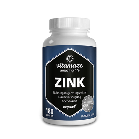 ZINK 25 mg hochdosiert vegan Tabletten 180 Stck