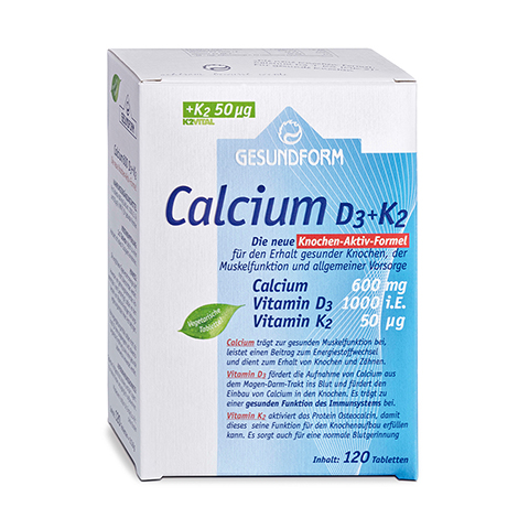GESUNDFORM Calcium D3+K2 Tabletten 120 Stck