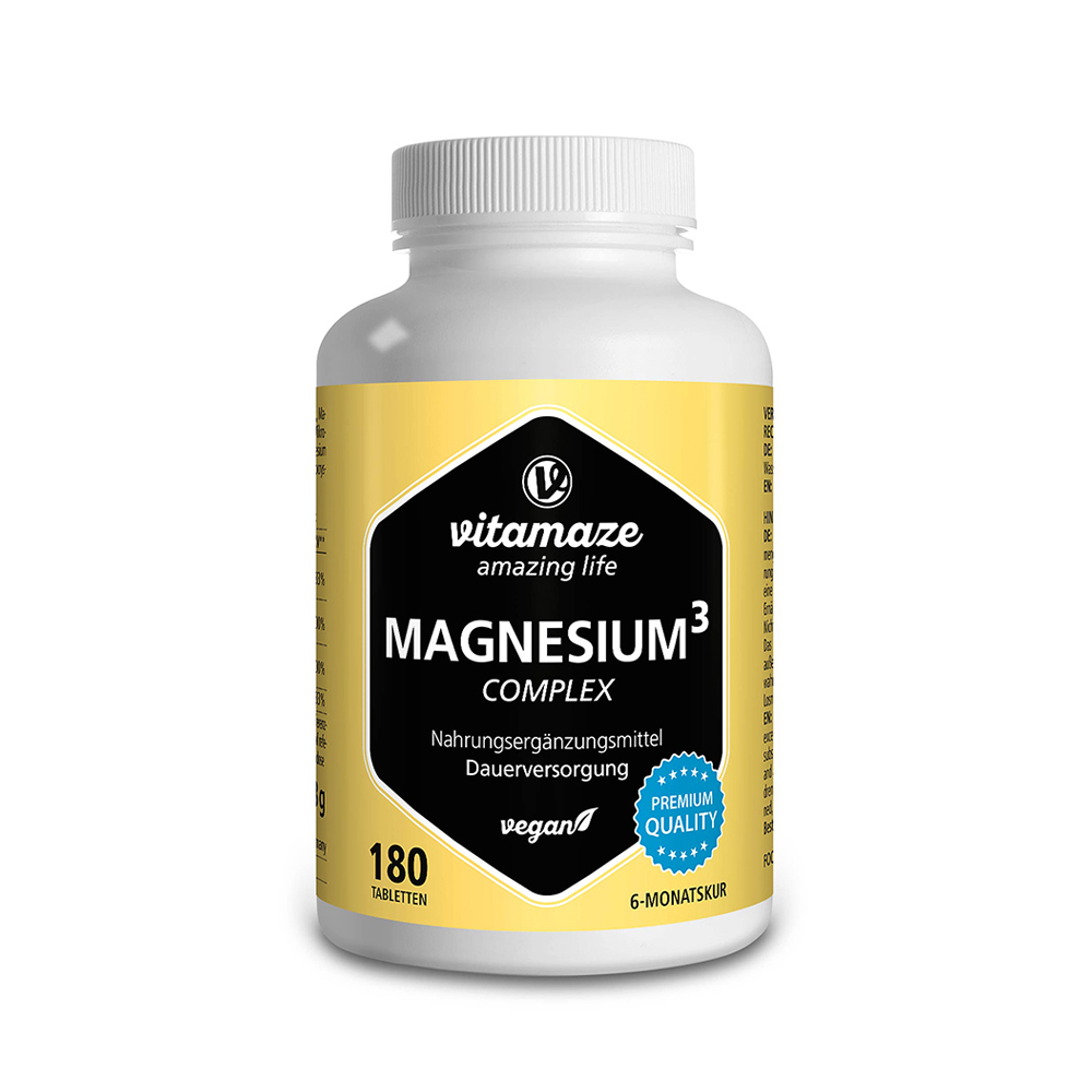 MAGNESIUM 350 mg Komplex Citrat/Oxid/Carbon.vegan 180 Stück