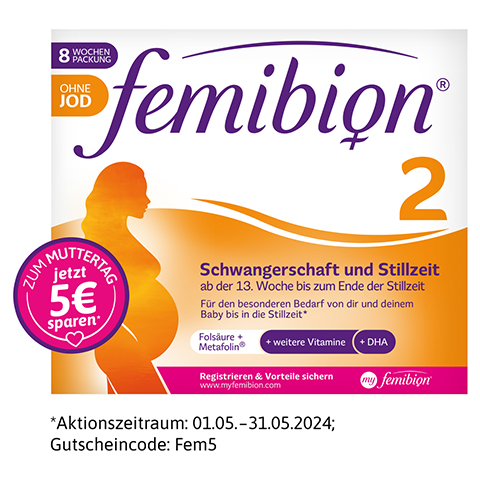 FEMIBION 2 Schwangerschaft+Stillzeit ohne Jod Kpg. 2x60 Stück