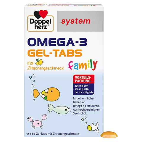 DOPPELHERZ Omega-3 Gel-Tabs family system 120 Stück